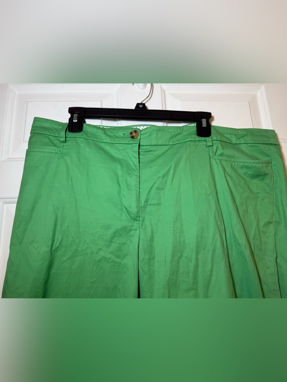Talbots Slim Leg Perfect Skimmer Ankle Pants Sz 18 Kelly Green High Rise Preppy - Picture 2 of 6